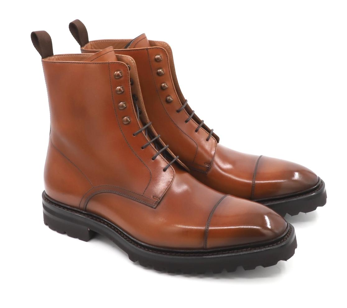 Carlos Santos 8866 Jumper Boot cousue Goodyear en veau patiné