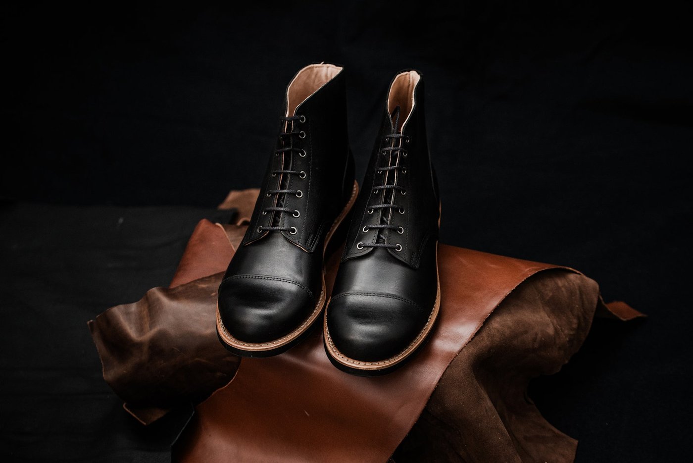 Old Mulla Tejo schwarzer Lederstiefel aus portugiesischer Handfertigung