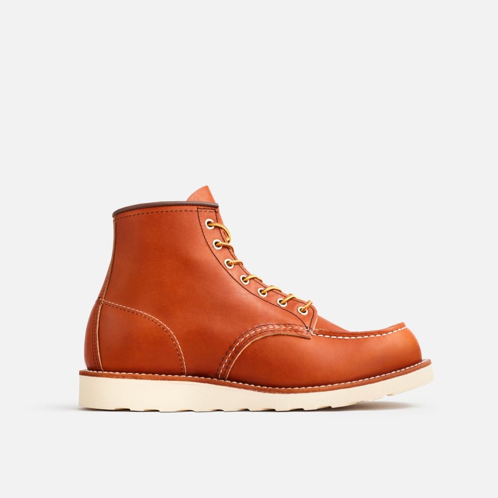 Red Wing Classic Moc 875 boot in Oro Legacy leather with white Traction Tred wedge sole