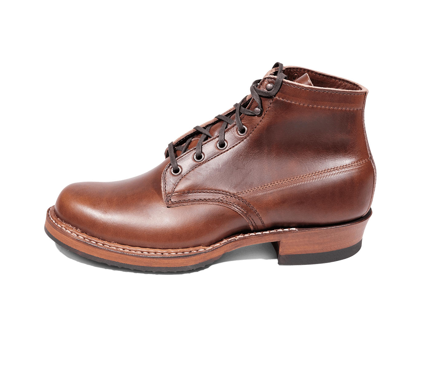 White's Semi-Dress Stiefel aus braunem Leder mit handgenähtem Rahmen und Absatz